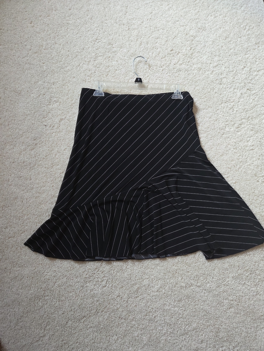 Chaps Women’s Black Pinstripe Midi Skirt